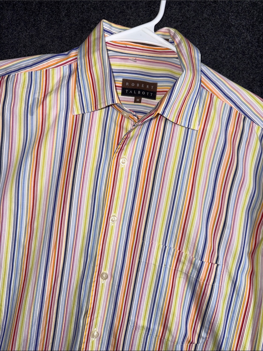 Robert Talbott Vibrant Multi-Stripe Button-Down Shirt - Blue, Yellow, Red, Green